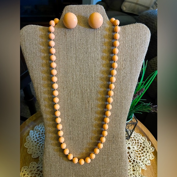 Vintage Retro 24” Necklace earring set - Picture 1 of 5